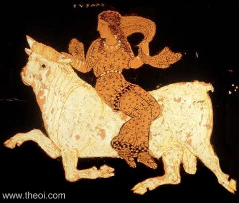 Europa & the Bull | Paestan red figure vase painting