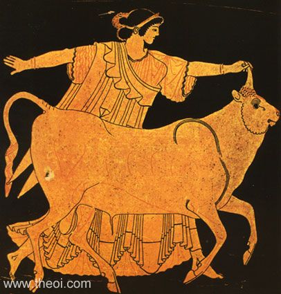 Europa & the Bull | Attic red figure vase painting