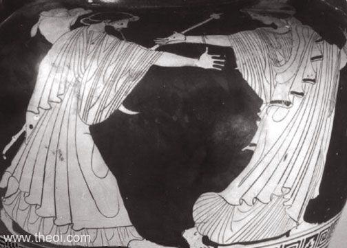 Rape of Persephone | Attic red figure vase painting