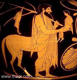 Chiron & Achilles | Attic red figure vase painting