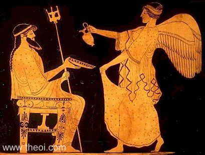 Poseidon and Iris | Athenian red-figure calyx krater C5th B.C. | Yale University Art Gallery