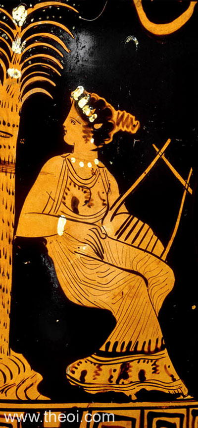 Muse with Lyre | Attic red figure vase painting