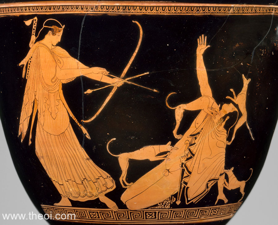 Death of Actaeon | Attic red figure vase painting