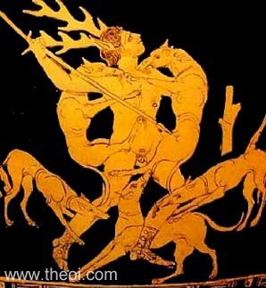 Death of Actaeon | Apulian red figure vase painting