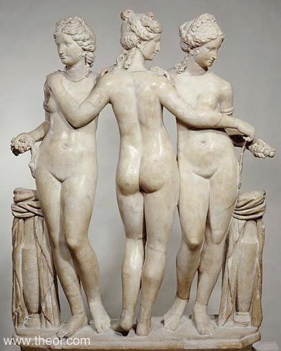 The Charites Les Trois Grâces | Greco-Roman marble statue from Rome C2nd A.D. | Musée du Louvre, Paris