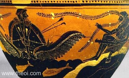 Helius & Heracles | Attic black figure vase painting