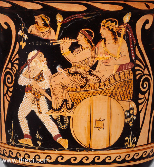 Silenus, Dionysus and Maenad | Paestan red-figure bell krater C4th B.C.