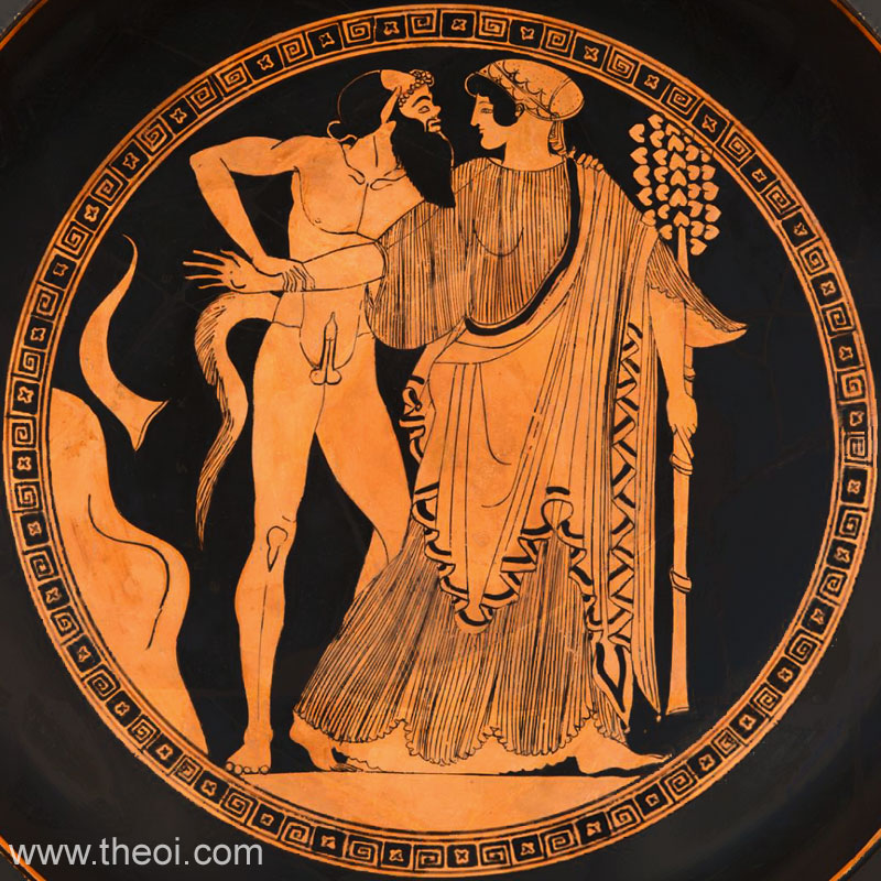 Satyr & Maenad | Attic red figure vase painting