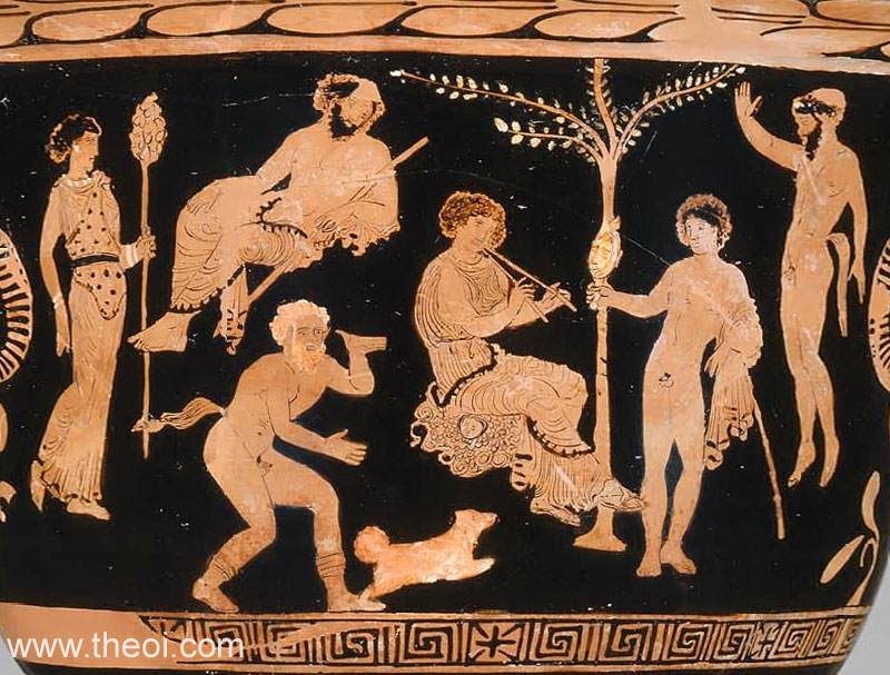 Athena & Marsyas | Apulian red figure vase painting