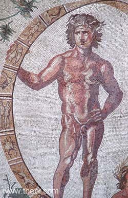 Aeon, god of time, with the zodiac wheel | Roman mosaic C3rd A.D. | Glyptothek Museum, Munich