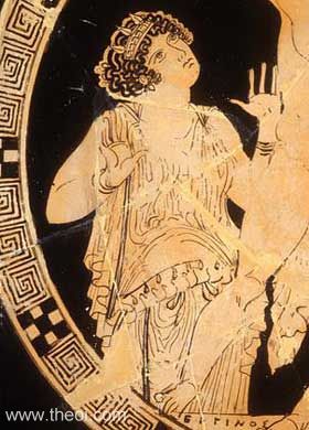 Gaea, goddess of the earth | Athenian red figure kylix C5th B.C. | Antikenmuseen, Berlin