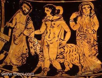 Athamas, Phrixus & Helle | Lucanian red-figure lekanis C4th B.C. | Harvard University Art Museums