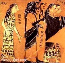 Hebe, Dionysus, Leto and Chariclo | Athenian black-figure dinos C6th B.C. | British Museum, London