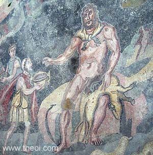Cyclops Polyphemus & Odysseus | Roman mosaic C4th A.D. | Villa Romana del Casale, Piazza Amerina