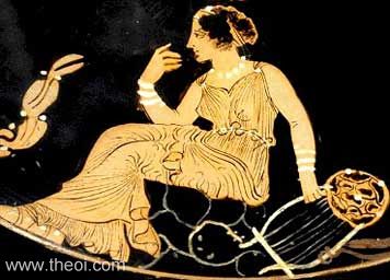 Muses, goddesses of music | Paestan red figure lekanis C4th B.C. | Musée du Louvre, Paris