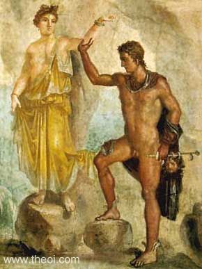Perseus & Andromeda | Roman fresco Pompeii C1st A.D. | Archaeological Museum, Naples