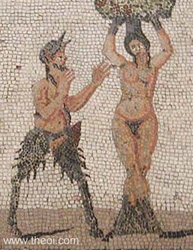 Pan & the nymph Pitys | Roman mosaic | Archaeological Museum of Naples