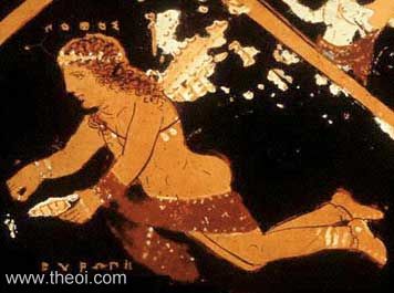 Pothos, god of longing & desire | Paestan red figure calyx krater C4th B.C. | J. Paul Getty Museum, Malibu