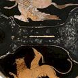 Pegasus  & the Chimera | Greek vase painting