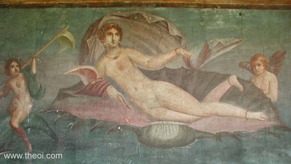Birth of Aphrodite-Venus | Greco-Roman fresco from Pompeii C1st A.D. | Naples National Archaeological Museum