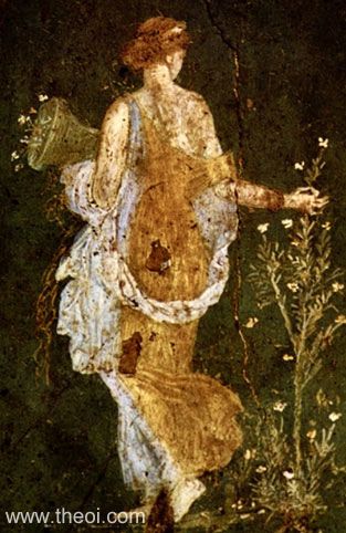 Flora goddess of flowers | Roman fresco from Stabiae C1st A.D. | Naples National Archaeological Museum