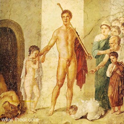 Theseus & Minotaur | Greco-Roman fresco