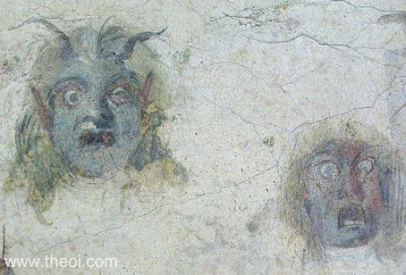 Visage of the Erinyes | Greco-Roman fresco from Pompeii C1st A.D. | Naples National Archaeological Museum