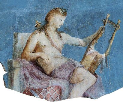 Apollo | Greco-Roman fresco, Palatine Museum | Rome