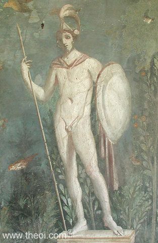 Ares-Mars | Greco-Roman fresco from Pompeii C1st A.D. | Naples National Archaeological Museum