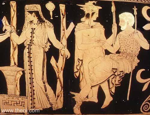 Andromeda, Perseus & Cepheus | Apulian red figure vase painting