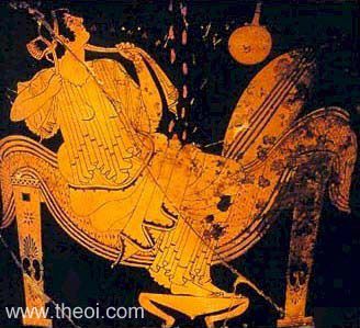 Danae & the Golden Shower | Attic red figure vase painting