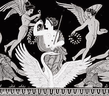 Aphrodite Riding Swan | Attic red figure vase painting