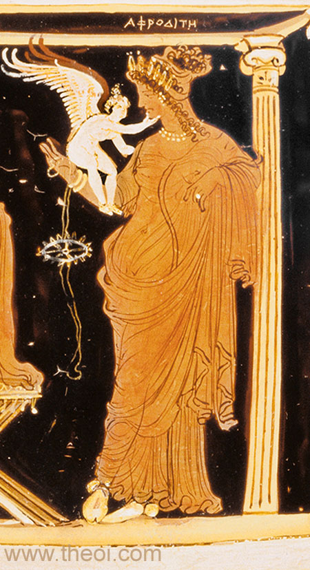 Aphrodite & Eros | Apulian red figure vase painting