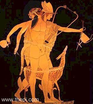 Hermes & Satyr | Attic red figure vase painting