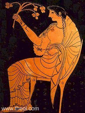 Hestia goddess of the hearth | Athenian red-figure kylix C5th B.C. | National Archaeological Museum of Tarquinia