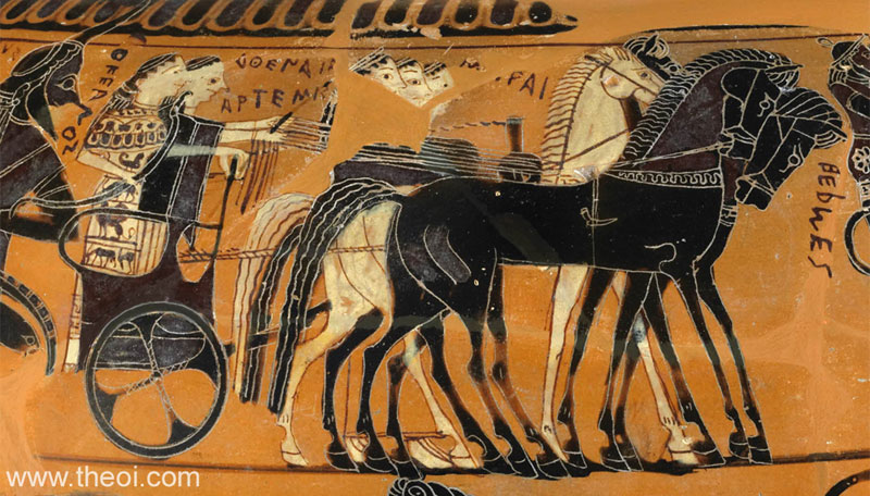 Artemis, Athena and the Moirae | Athenian black-figure dinos C6th B.C. | British Museum, London
