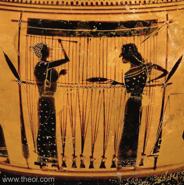 Weavers | Athenian black-figure lekythos C6th B.C. | Metropolitan Museum of Art, New York