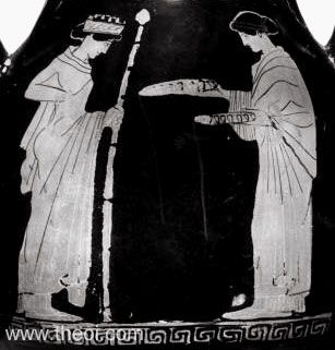 Hera & Hebe | Attic red figure vase painting