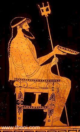 Poseidon | Attic red figure vase painting