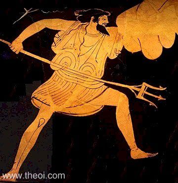 Poseidon | Athenian red-figure stamnos C5th B.C. | Williams College Museum of Art, Williamstown