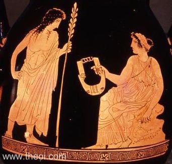 Apollo & Muse | Attic red figure vase painting