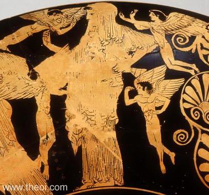 Aphrodite & Erotes | Attic red figure vase painting