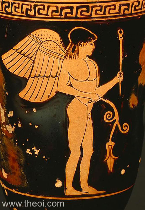 Eros herald of love | Athenian red-figure lekythos C5th B.C. | State Hermitage Museum, Saint Petersburg
