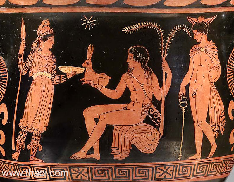Bendis, Apollo & Hermes | Apulian red figure vase painting