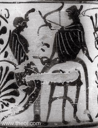 Apollo & Python | Attic black figure vase painting