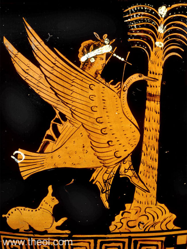 Apollo Riding Swan | Attic red figure vase painting