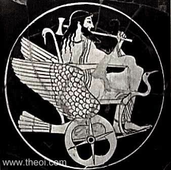 Winged Chair of Hephaestus | Attic red figure vase painting