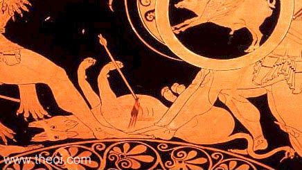 Orthrus | Attic red figure vase painting