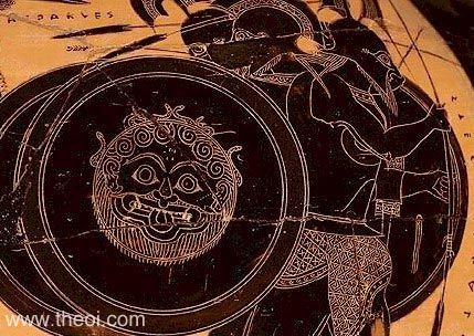 Gorgoneion Shield | Attic black figure vase painting