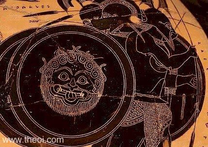Gorgoneion Shield | Attic black figure vase painting
